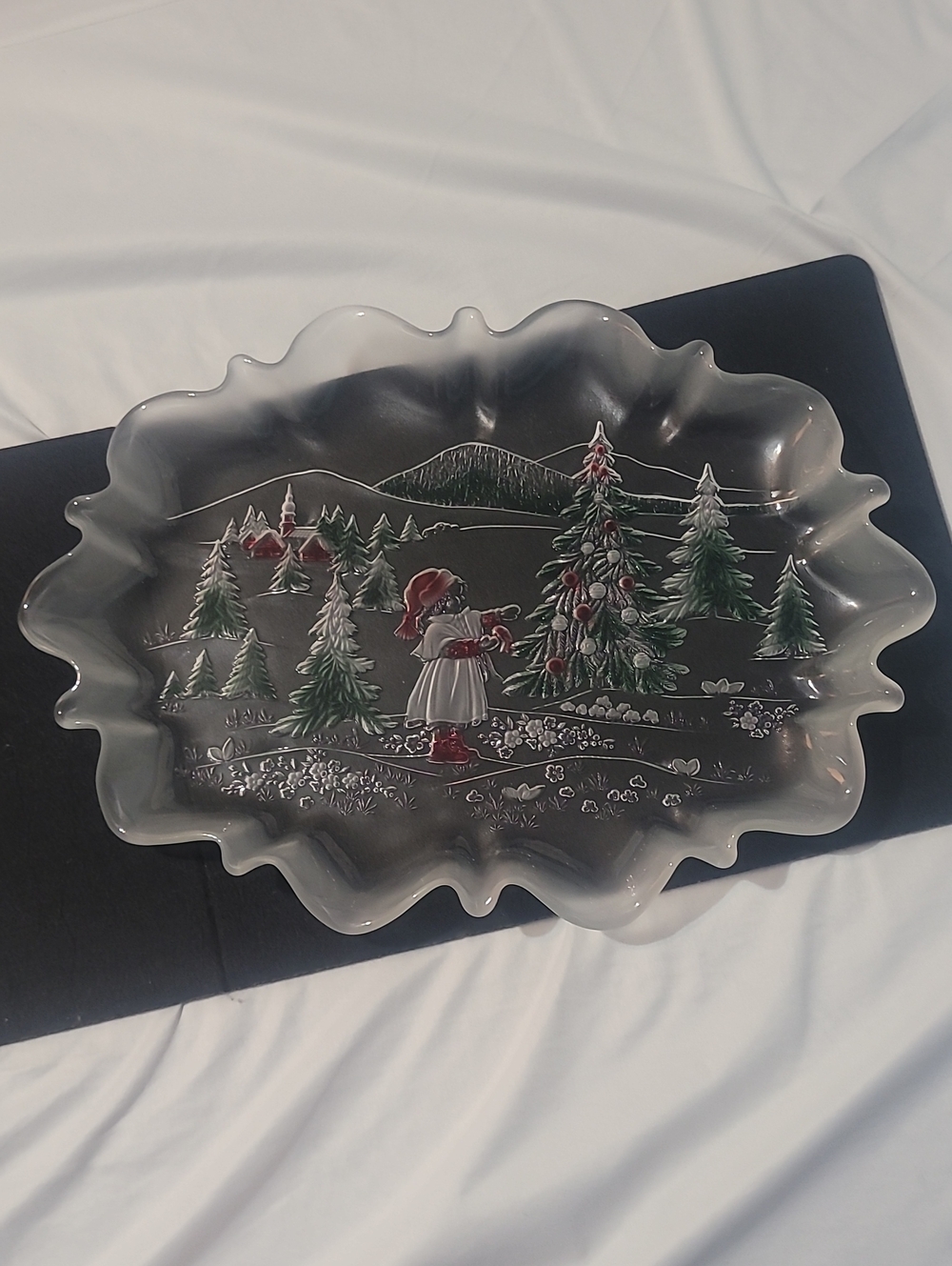 Mikasa Holiday Landscape 17" Oval Canape Platter